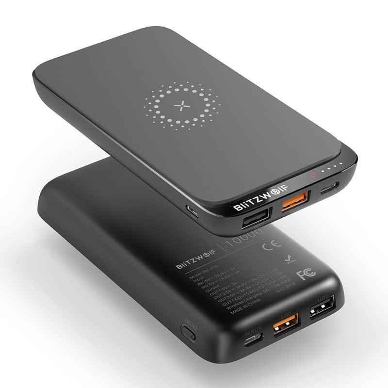 Great 10000mAh QC3.0 PD18W Power Bank - 10W Wireless Charger with 4 Outputs (1U104)(1LT1)