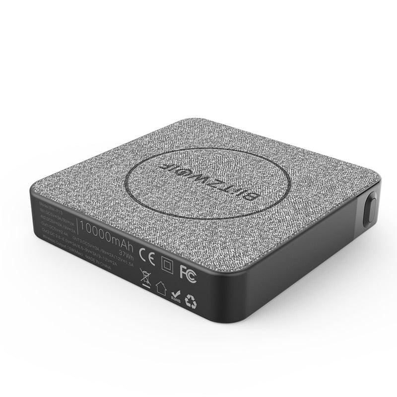 Official BW-P13 LED Display 10000mAh Power Bank - QC3.0 PD3.0 18W+15W Wireless Charger (1U104)(1LT1)(F104)