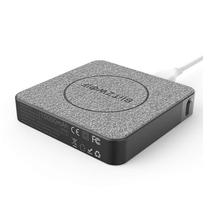 Official BW-P13 LED Display 10000mAh Power Bank - QC3.0 PD3.0 18W+15W Wireless Charger (1U104)(1LT1)(F104)
