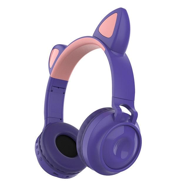 Bluetooth Headphone LED Light - Colorful HiFi Music Support TF Card With HD MIC Wireless Game Cute Headset For Children (AH2)(RS8)(F49)