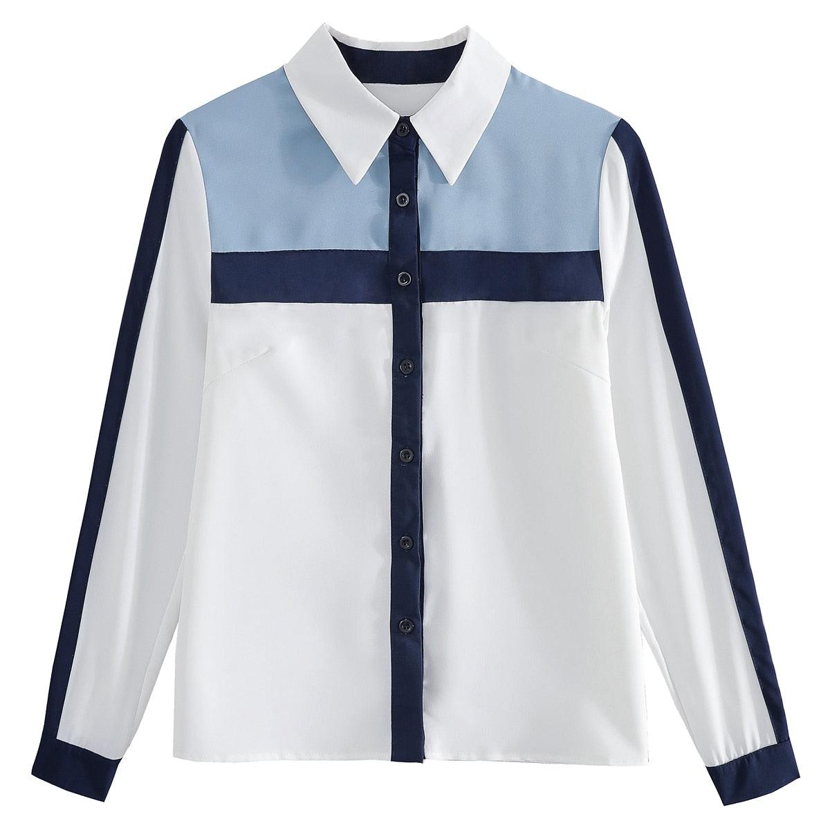 Nice Spring Loose Women Shirts - Solid Female Long Sleeve Autumn Blouse - Chiffon Women Tops (TB4)