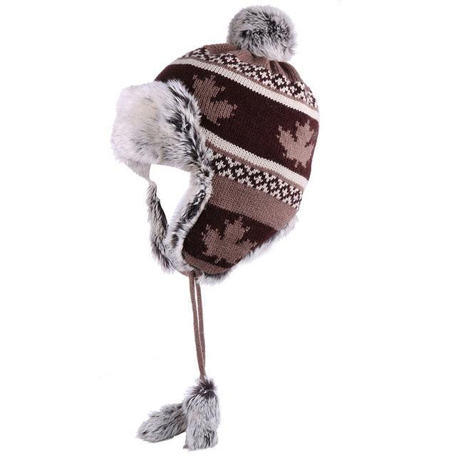 Gorgeous Trending Women's Winter Wool Snow Hats - Leaf Trapper (D87)(WH7)