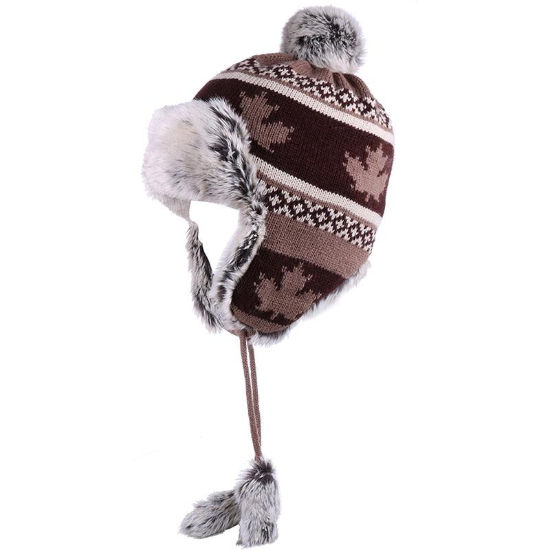 Gorgeous Trending Women's Winter Wool Snow Hats - Leaf Trapper (D87)(WH7)