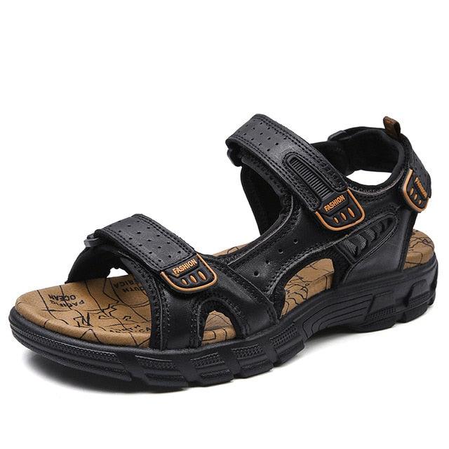 Classic Mens Sandals -Summer Genuine Leather Sandals - Outdoor Casual Lightweight Sandal (MSC6)(SS2)