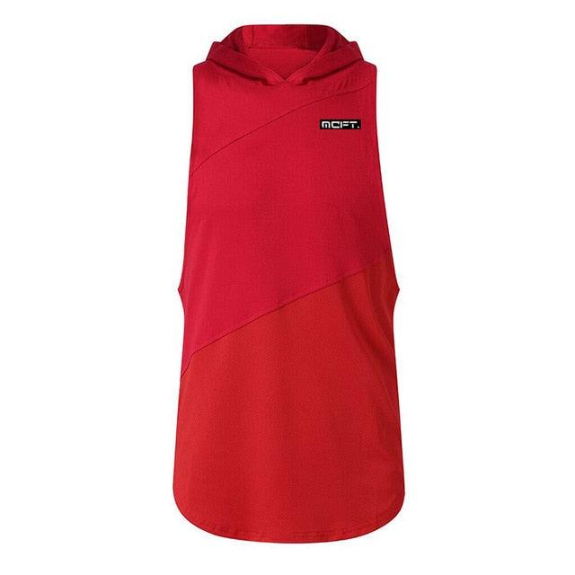 Trending Fitness Men's Gym Hooded Tank Top Vest - Stringer Sportswear Cotton Sleeveless (TM7)