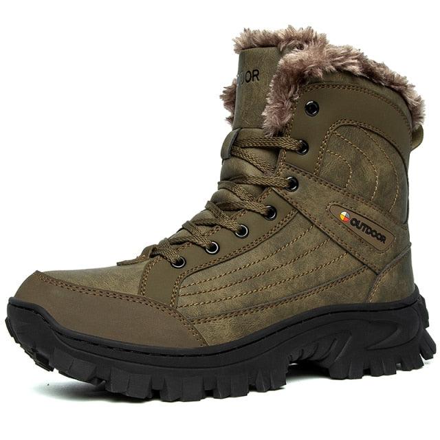Great Brand Leather Men Boots Winter with Fur Warm Snow Boots Man Casual Outdoor Shoes High Quality Waterproof Ankle Boots Men Size (MSB1)(MSF6)(F13)(1U13)(1U16)(MSB4)