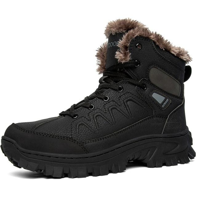 Great Brand Leather Men Boots Winter with Fur Warm Snow Boots Man Casual Outdoor Shoes High Quality Waterproof Ankle Boots Men Size (MSB1)(MSF6)(F13)(1U13)(1U16)(MSB4)
