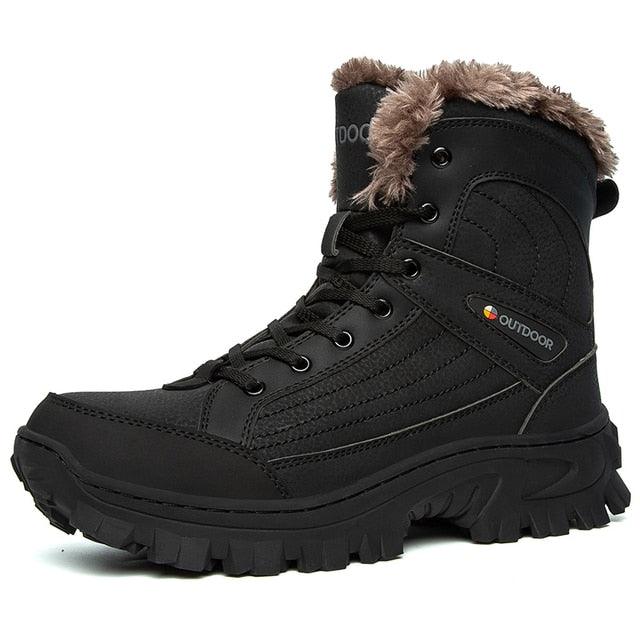 Great Brand Leather Men Boots Winter with Fur Warm Snow Boots Man Casual Outdoor Shoes High Quality Waterproof Ankle Boots Men Size (MSB1)(MSF6)(F13)(1U13)(1U16)(MSB4)