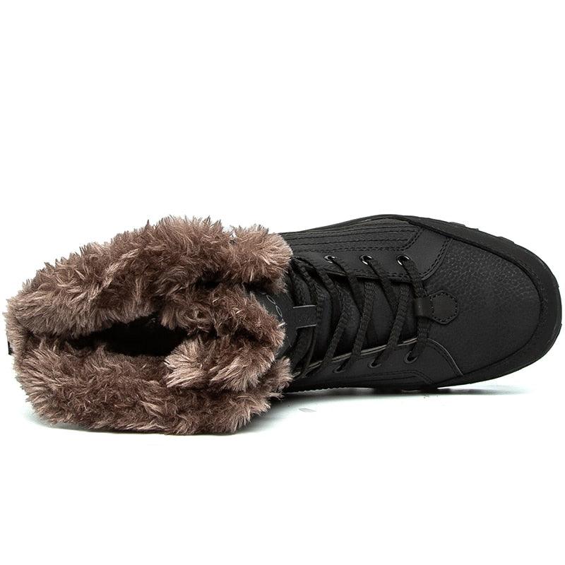 Great Brand Leather Men Boots Winter with Fur Warm Snow Boots Man Casual Outdoor Shoes High Quality Waterproof Ankle Boots Men Size (MSB1)(MSF6)(F13)(1U13)(1U16)(MSB4)