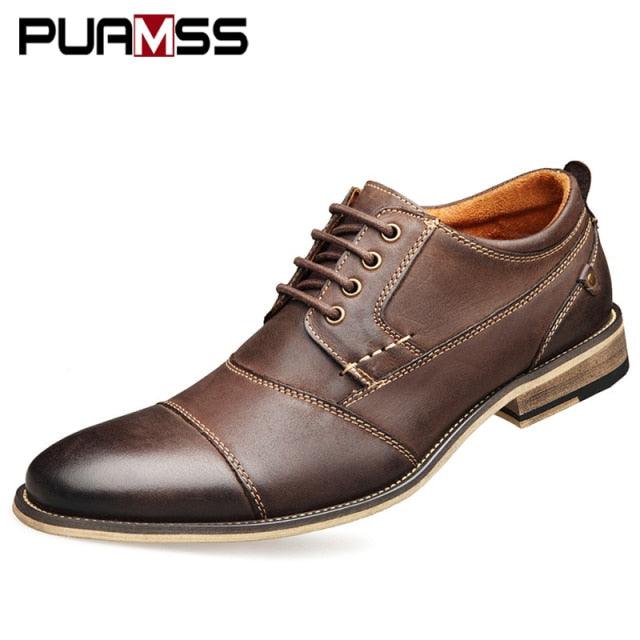 New Men Dress Shoes - Formal Handmade Business Leather Lace-up Shoes (MSF2)