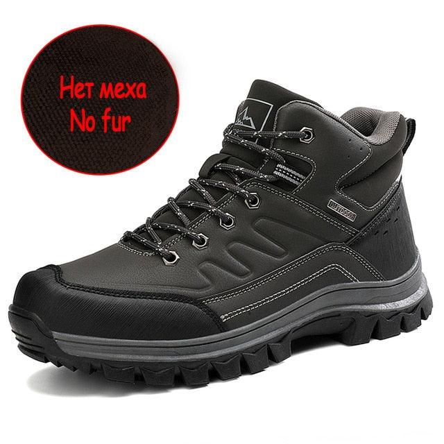 Men's Winter Boots - Warm Leather Waterproof Men Outdoor Breathable Boots (D13)(MSB4)