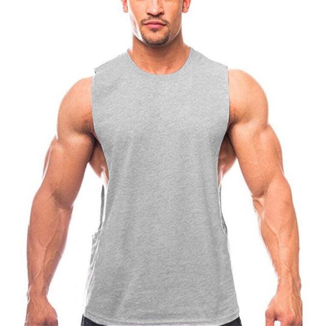 New Plain Tank Top - Men Gyms Stringer Sleeveless Shirt Fitness Clothing (TM7)