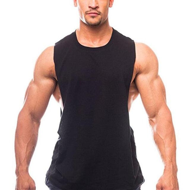 New Plain Tank Top - Men Gyms Stringer Sleeveless Shirt Fitness Clothing (TM7)