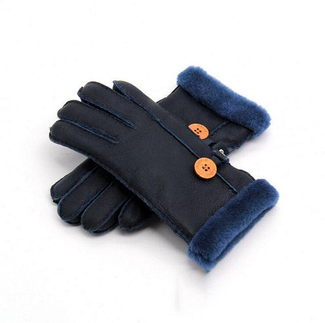 New Winter Women Warm Gloves - Ladies Genuine Sheepskin Leather Fur Gloves (6WH1)(F87)