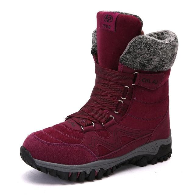 Great Women's Winter Snow Boots - Fur Women Waterproof Ankle Boots - Slip on Warm Plush Boots (D38)(D85)(BB1)(BB5)