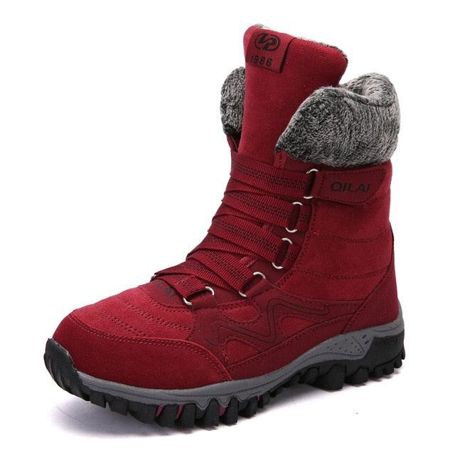 Great Women's Winter Snow Boots - Fur Women Waterproof Ankle Boots - Slip on Warm Plush Boots (D38)(D85)(BB1)(BB5)