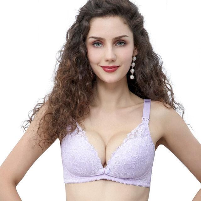 Breathable Cotton Maternity Nursing Bra - Pregnancy Breast Feeding Underwear Bralettes - Adjusted bra (F6)(6Z2)