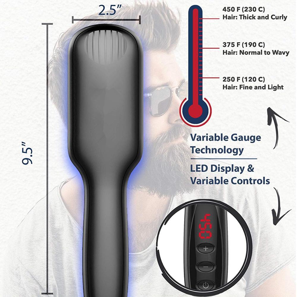 Brush Hair Straightener Men Beard Straightener Beard Brush Hair Flat Iron Comb (BD4)(1U45)