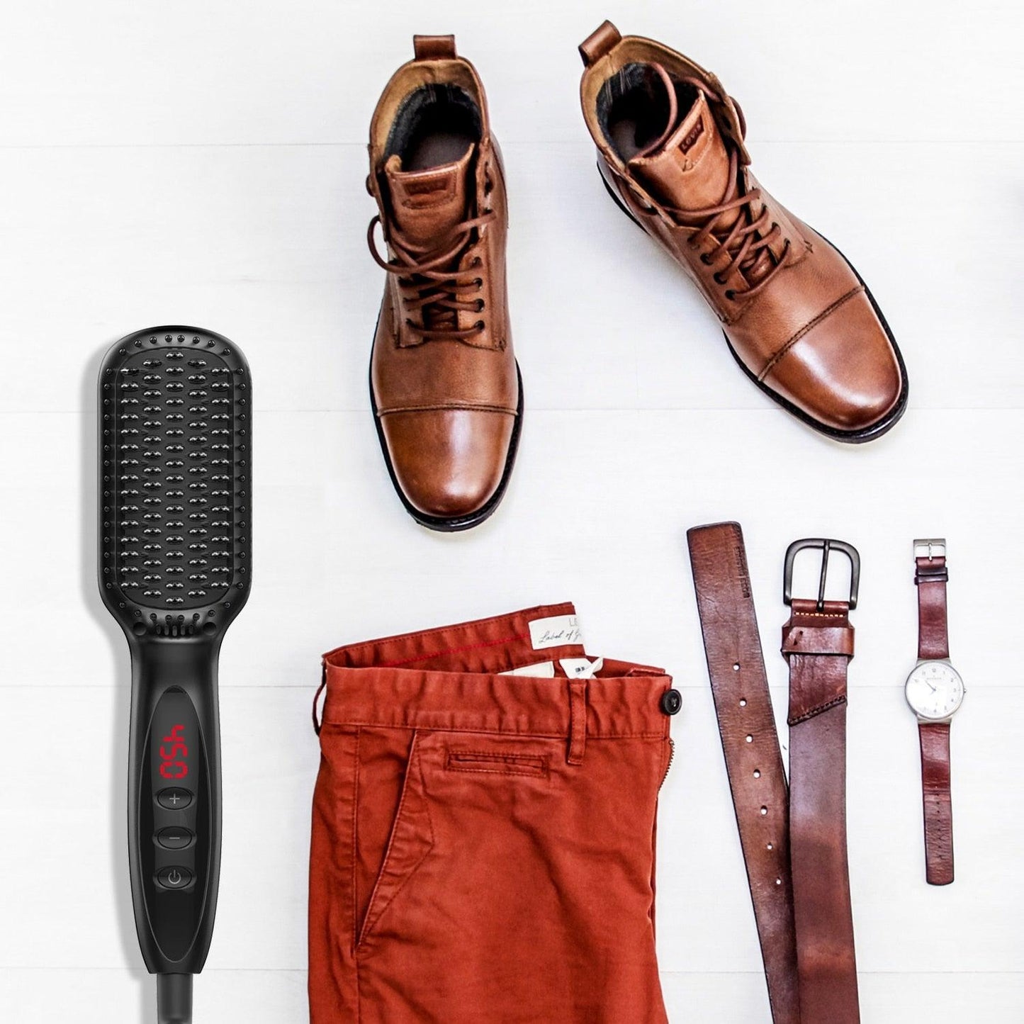 Brush Hair Straightener Men Beard Straightener Beard Brush Hair Flat Iron Comb (BD4)(1U45)