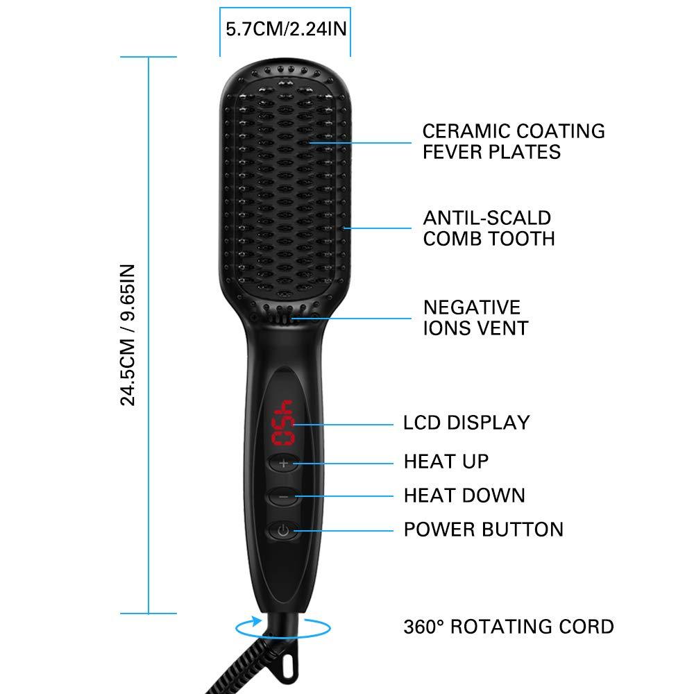 Brush Hair Straightener Men Beard Straightener Beard Brush Hair Flat Iron Comb (BD4)(1U45)