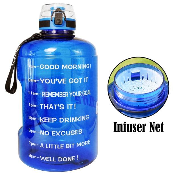 Great 128oz 73oz 43oz 1 Gallon BPA Free Plastic Big Drink Water Bottle Jug Gourd - Travel Sports Fitness GYM Water-bottle (FHB)(1AK1)