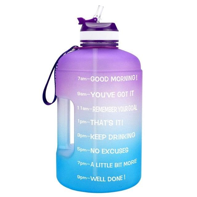 1 Gallon Water Bottle with Straw Time Marker 3.78L 2.2L 1.3L BPA Free (1AK1)