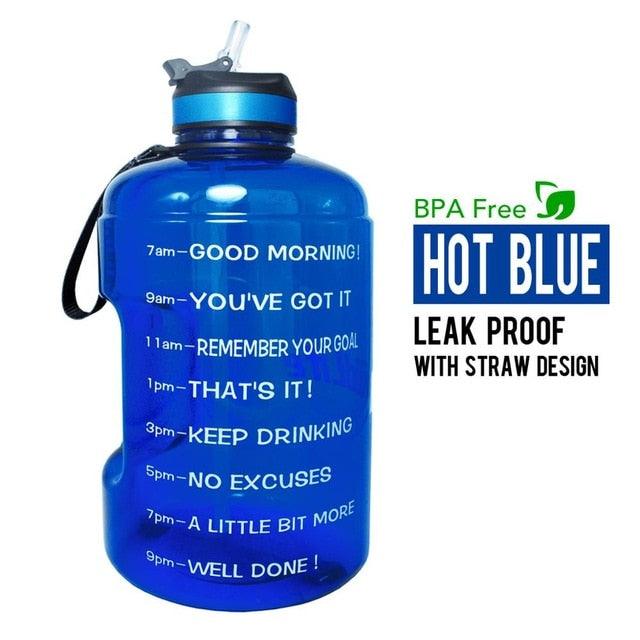 1 Gallon Water Bottle with Straw Time Marker 3.78L 2.2L 1.3L BPA Free (1AK1)