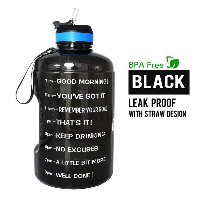 1 Gallon Water Bottle with Straw Time Marker 3.78L 2.2L 1.3L BPA Free (1AK1)