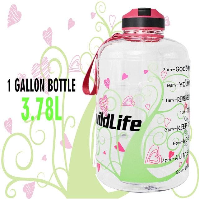 1 Gallon Water Bottle with Straw Time Marker 3.78L 2.2L 1.3L BPA Free (1AK1)
