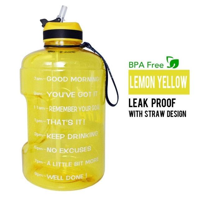 1 Gallon Water Bottle with Straw Time Marker 3.78L 2.2L 1.3L BPA Free (1AK1)