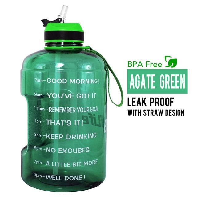 1 Gallon Water Bottle with Straw Time Marker 3.78L 2.2L 1.3L BPA Free (1AK1)