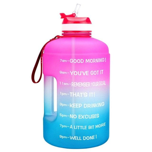 1 Gallon Water Bottle with Straw Time Marker 3.78L 2.2L 1.3L BPA Free (1AK1)