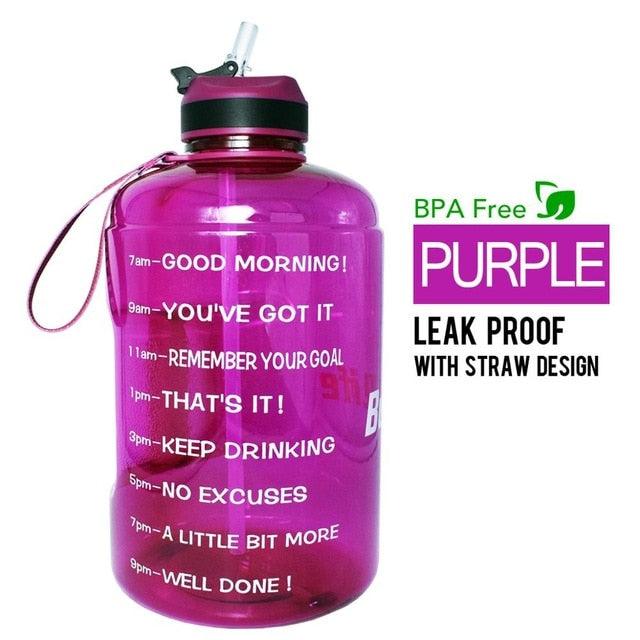 1 Gallon Water Bottle with Straw Time Marker 3.78L 2.2L 1.3L BPA Free (1AK1)
