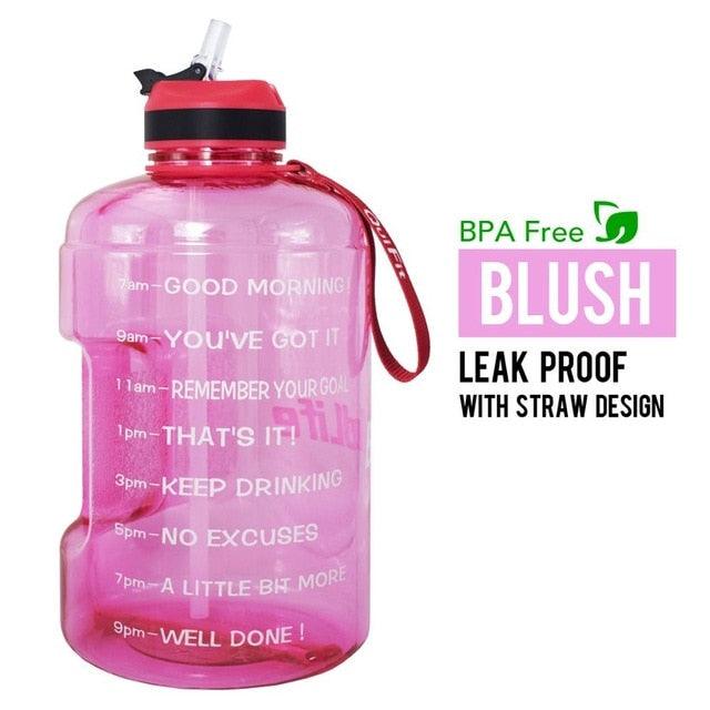 1 Gallon Water Bottle with Straw Time Marker 3.78L 2.2L 1.3L BPA Free (1AK1)