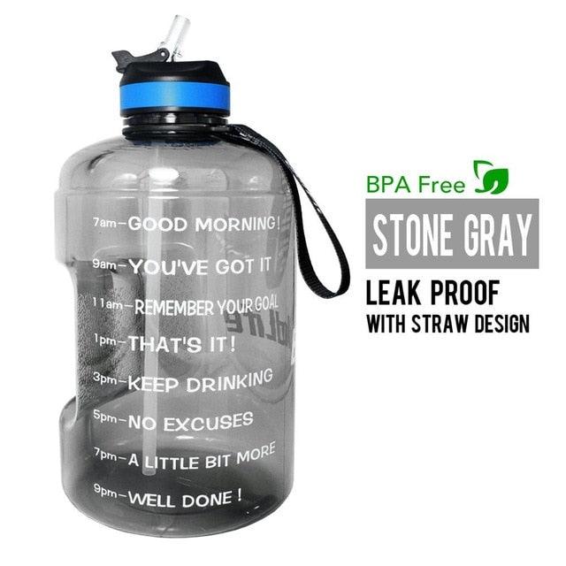 1 Gallon Water Bottle with Straw Time Marker 3.78L 2.2L 1.3L BPA Free (1AK1)
