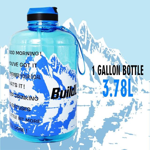 1 Gallon Water Bottle with Straw Time Marker 3.78L 2.2L 1.3L BPA Free (1AK1)
