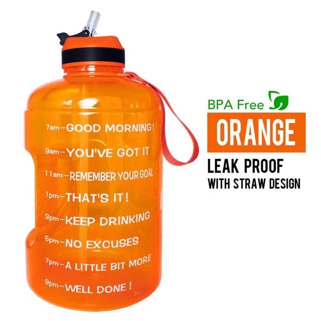 1 Gallon Water Bottle with Straw Time Marker 3.78L 2.2L 1.3L BPA Free (1AK1)