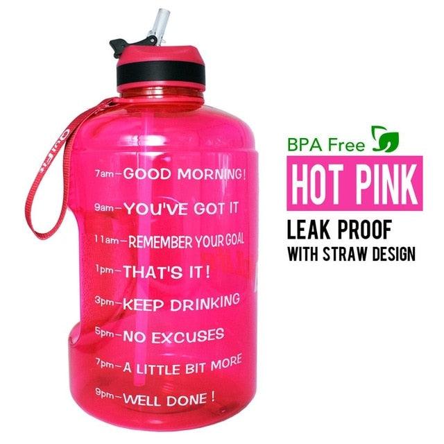 1 Gallon Water Bottle with Straw Time Marker 3.78L 2.2L 1.3L BPA Free (1AK1)