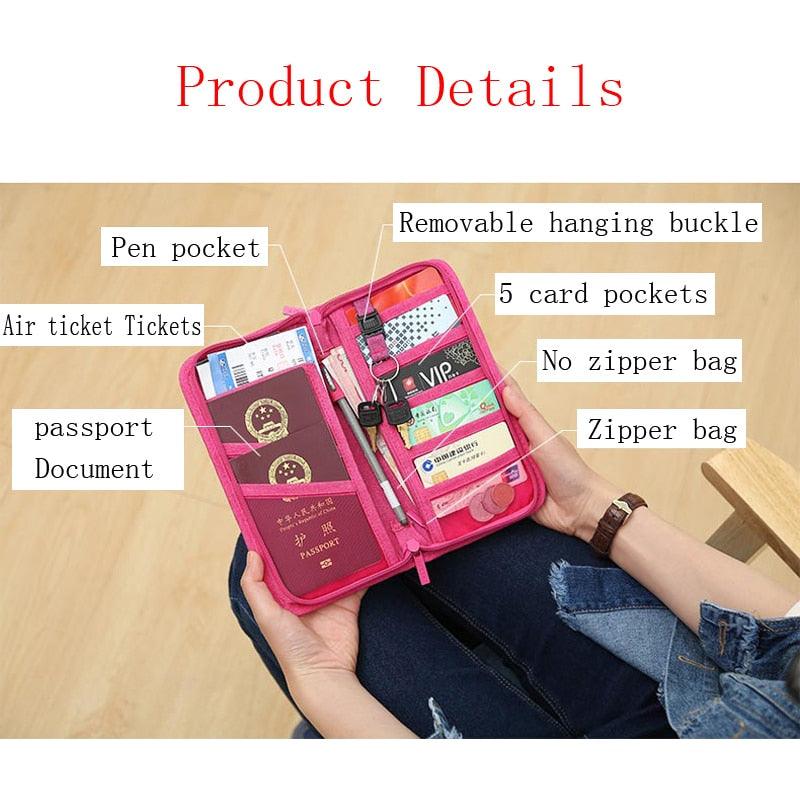 Business Passport Cover - Waterproof Travel Document Cover Organizer Bag - Cardholders Clutch Card Holder (LT8)(F79)