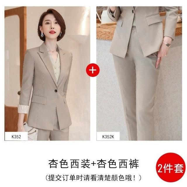 Gorgeous Business Suit Set - Fashion Host Suit - High Quality Office Women's Suit - Large Size - New Pants Set (TB5)(F20)