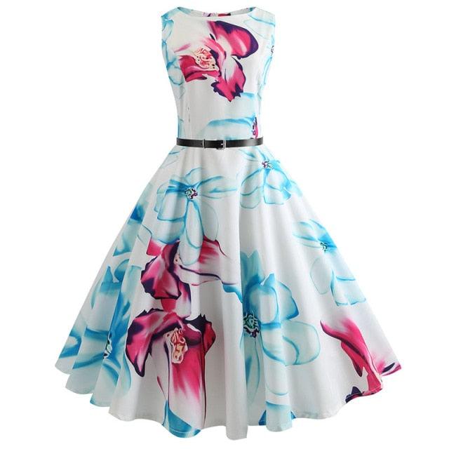 Nice Summer Dress - Women Robe Vintage Dress - Butterfly Print Big Swing - Rockabilly Pin Up Party Dresses (BWM)(WS06)(BCD1)(F30)(F35)