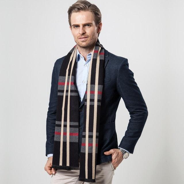 Trending New Men's Scarf - Plaid Scarf - Men's Imitation Cashmere Casual Warm Scarf (D17)(MA7)
