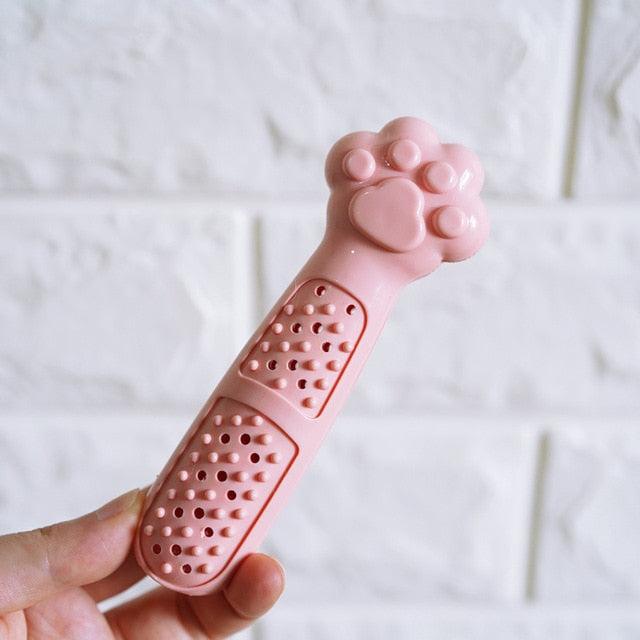 Cute Pet Cats Chew Bite Toys - Cat Foot Shape Cleaning Teeth Toys - Toothbrush Relieve Anxiety Pet Supplies (8W3)(F75)