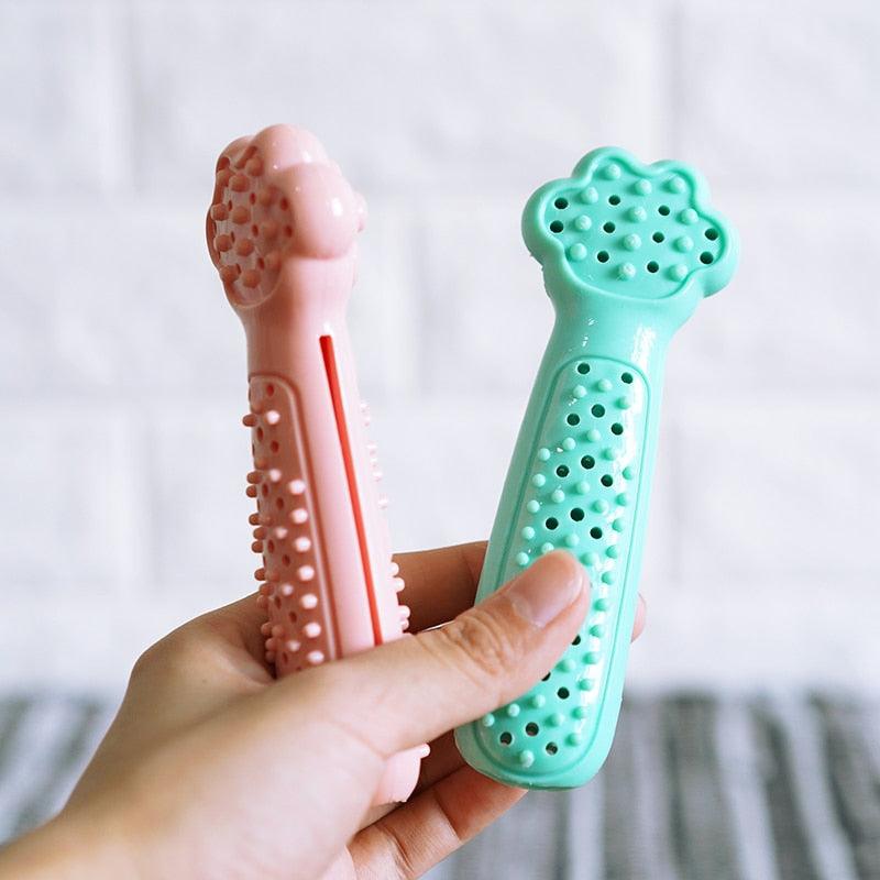Cute Pet Cats Chew Bite Toys - Cat Foot Shape Cleaning Teeth Toys - Toothbrush Relieve Anxiety Pet Supplies (8W3)(F75)