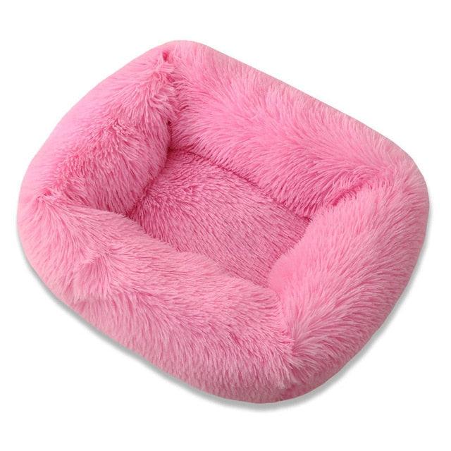 Soft Pet House Dog Bed -Coral Fleece Square Solid Color Warm Pet Beds (6W3)(4W3)(F74)