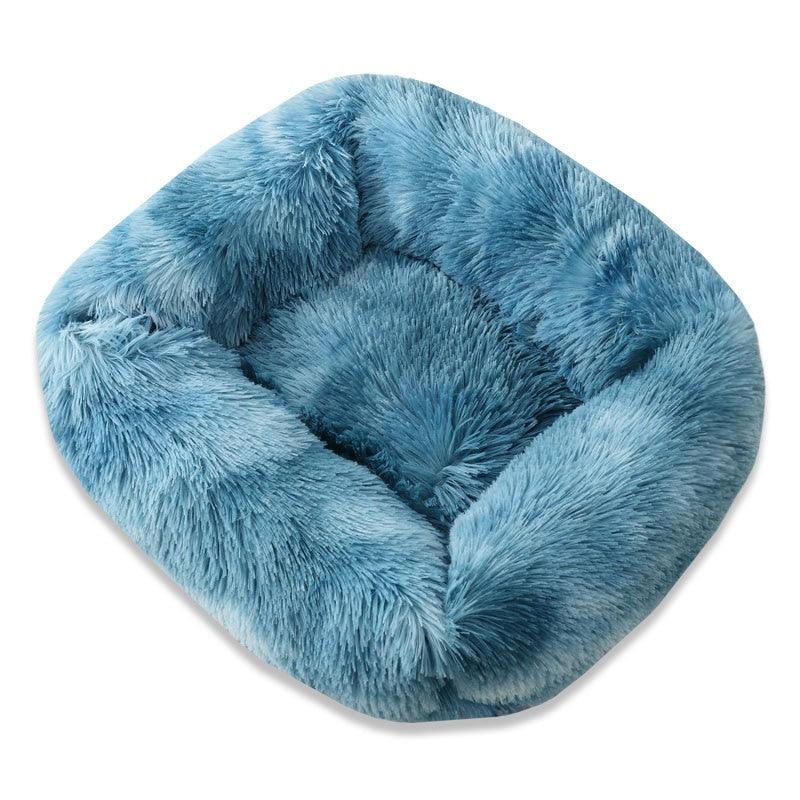 Soft Pet House Dog Bed -Coral Fleece Square Solid Color Warm Pet Beds (6W3)(4W3)(F74)