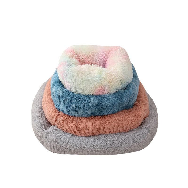 Soft Pet House Dog Bed -Coral Fleece Square Solid Color Warm Pet Beds (6W3)(4W3)(F74)