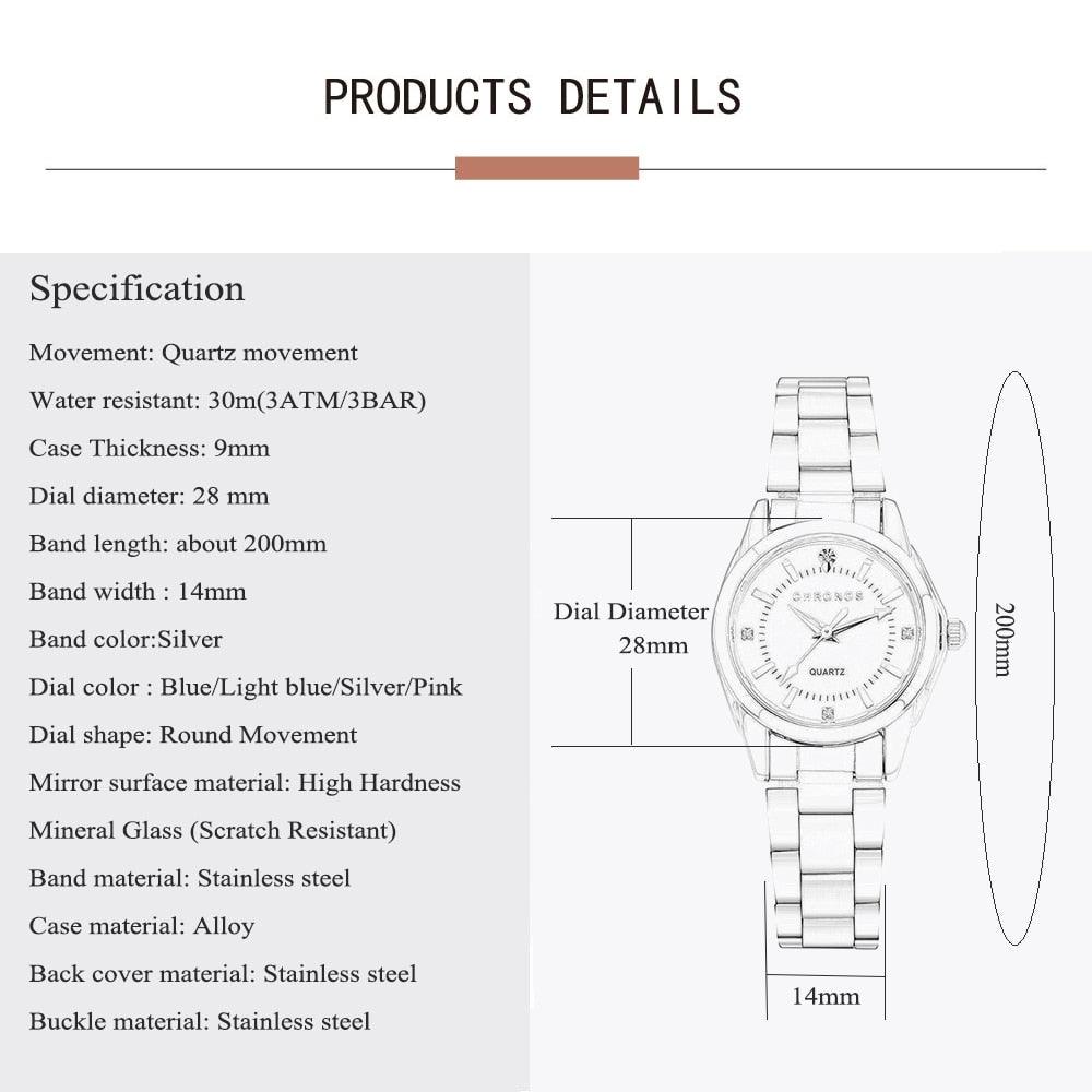 Great Women Luxury Rhinestone Stainless Steel Quartz Watches (D82)(9WH3)