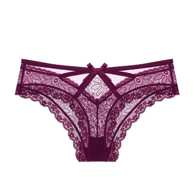 Sexy Transparent Gorgeous Panties - Women's Lace Low Waist Briefs Hollow Out Underwear (TSP1)(F28)