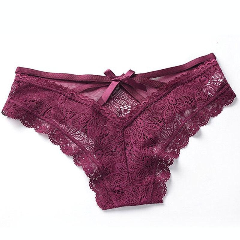 Sexy Transparent Gorgeous Panties - Women's Lace Low Waist Briefs Hollow Out Underwear (TSP1)(F28)